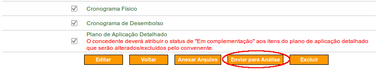 Figura 11 Ainda é possível realizar alterações na solicitação clicando no botão Editar, anexar um arquivo clicando em Anexar Arquivo e excluir a solicitação clicando no botão Excluir.