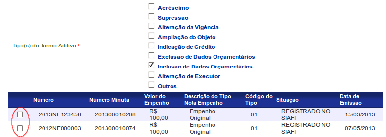 Figura 79 O sistema exibirá mensagem Termo aditivo cadastrado com sucesso! e a Situação do TA como Confirmado.