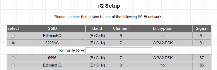 Mac: 5. será apresentado o ecrã iq Setup (Configuração de iq) como indicado abaixo.