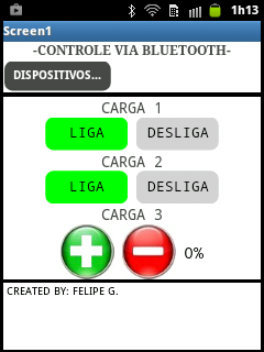 27 A Figura 18 apresenta a versão final do aplicativo em funcionamento no celular, apresentando todos os elementos que foram utilizados nos diagramas de blocos (código).