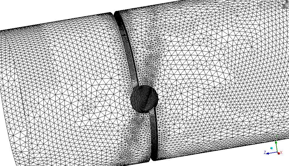 diferentes ângulos de abertura, desde 5º até 90º variando a cada 5º. Na região em torno da válvula, a malha foi refinada devido à complexidade do fluxo nessa região (Figuras VII.2 e VII.3).