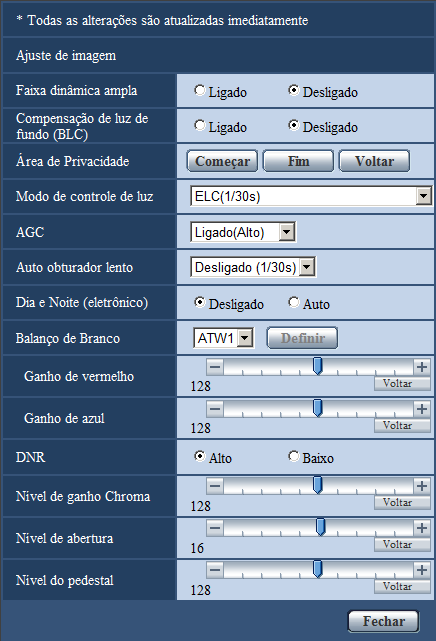 11 Configuração dos ajustes relativos a imagens e áudio [Imagem/Áudio] IMPORTANTE As funções de ajuste da imagem são ativadas para o ângulo de visão no formato da imagem de 4:3 mesmo que 16:9 esteja