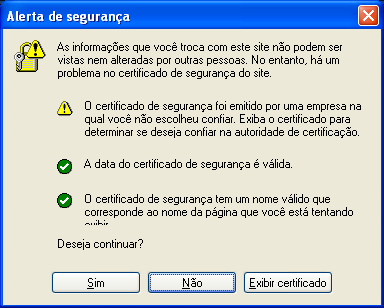 17 Configuração dos ajustes de rede [Rede] 11. Clique em OK. Quando o navegador for reinicializado após a importação do certificado, Erro de Certificado não será exibida.