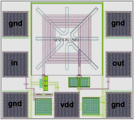 Fig 3.10 Imagem do layout do amplificador comutado em tensão construído e medido em trabalho anterior.