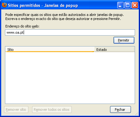 Fig.6 - Adicionar Excepção 5.