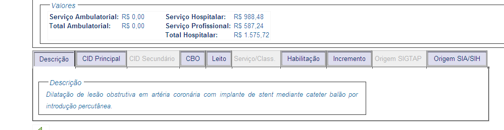 Angioplastia Coronariana c/implante de Stent 10/2011 Alterações na tabela - datas Proc.