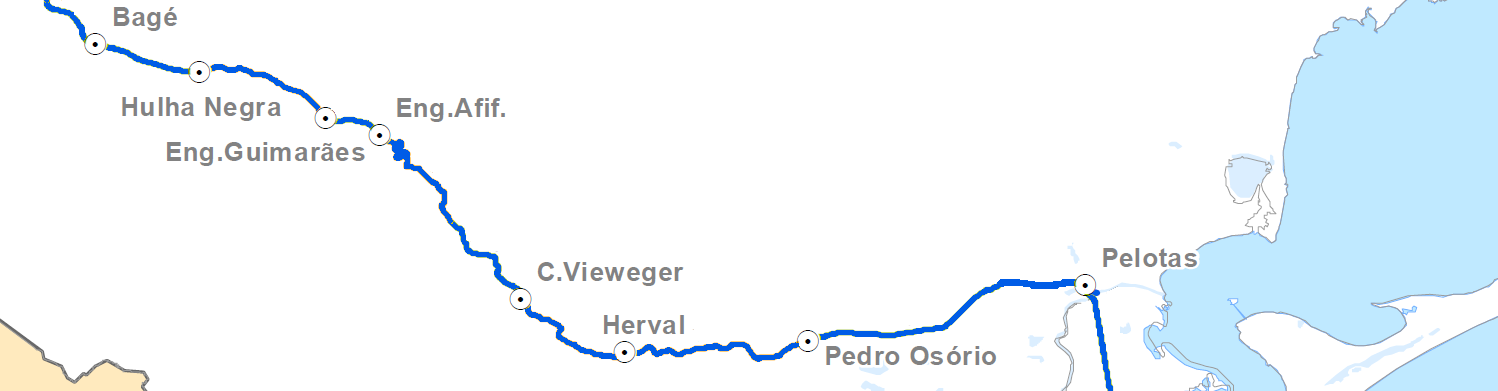 6 Acesso Ferroviário O acesso ferroviário ao Porto de Pelotas é servido por uma linha da concessionária América Latina Logística S.A. (ALL) entre Bagé e Pelotas.