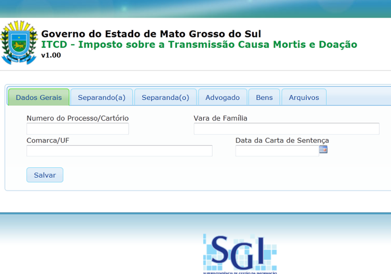 Figura 16 Dados Gerais SEPARAÇÃO SEPARANDO(A)/SEPARANDA(O) Nesta etapa serão solicitados os dados do separando e separanda.