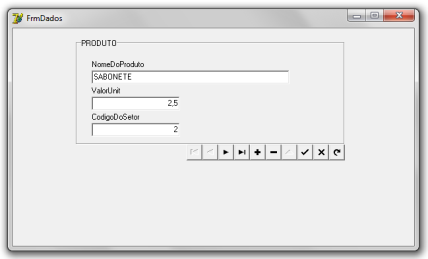 Continue o cadastro normalmente e clique na DBEdit do código de setor para perceber a exibição do DBGrid com os dados. Clique no código correspondente.