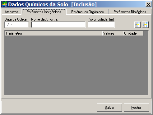 7) Dados de teste de Bombeamento A janela de entrada de dados esta dividida em quatro grupos de informações: Dados básicos: para entrada de dados gerais do teste, como: data, tipo do teste e unidade