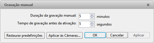 Avigiln Cntrl Center Enterprise Gravaçã Manual Quand vcê dispara a gravaçã manual em um painel de imagens, vcê está dizend à câmera para gravar víde fra de sua prgramaçã de gravaçã.