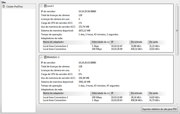 Gerenciand um Lcal Figura A. Guia Status d Servidr N System Explrer, selecine um Lcal e status d servidr será exibid à direita.