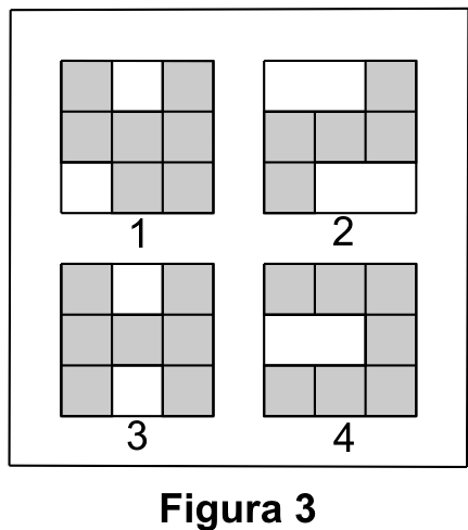 Nível Combinatória 9 a) b) c) 16 Problema de tabuleiro Os quadradinhos do tabuleiro da figura devem ser preenchidos de modo que: nos quadradinhos de cada uma das regiões em forma de apareçam os