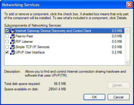 6 Obtendo o máximo do Thomson Gateway Adicionando descoberta e controle IGD (dispositivo de gateway da Internet) O sistema Windows XP é capaz de descobrir e controlar IGDs (Dispositivos de gateway da