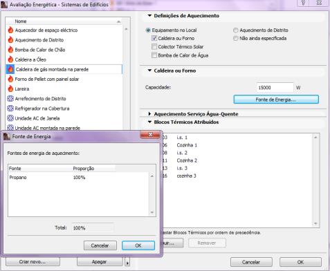 É depois adicionado a cada bloco térmico o seu sistema de edifício, ou seja, é atribuído um determinado consumo a cada bloco térmico.
