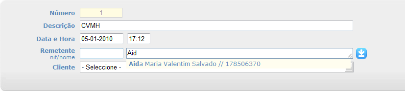 possibilidade de auto-preenchimento no nome do interveniente.