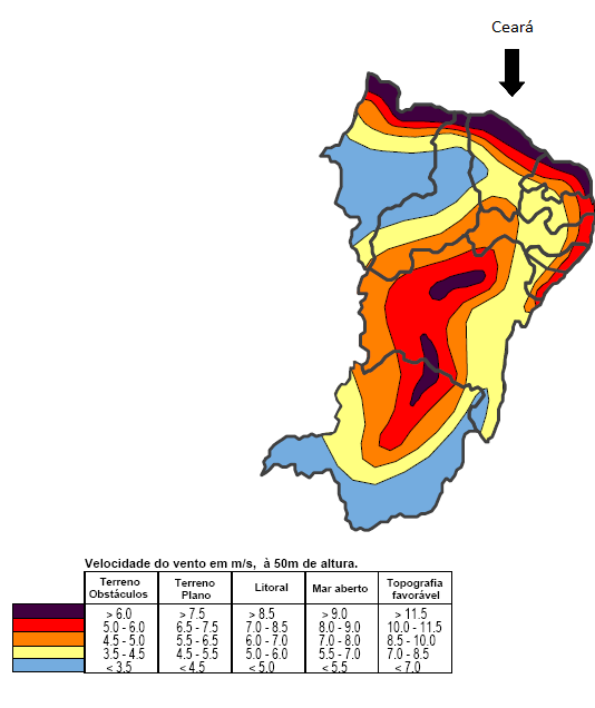 ESTUDO DA GERAÇÃO DE ENERGIA ELÉTRICA DO PARQUE EÓLICO DO CEARÁ 18 1.1. Potencial eólico do Ceará 1.1.1. Introdução Sob o ponto de vista da renovabilidade dos ventos, os recursos são abundantes e constantes.