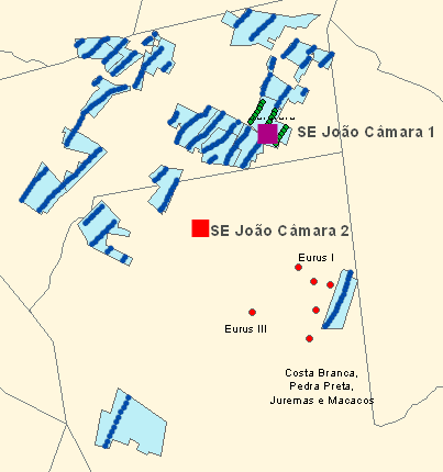 Figura 20 - Localização dos empreendimentos EOL na região de João Câmara.