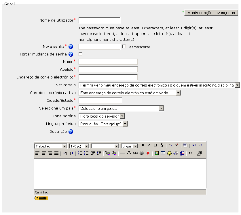 Figura 9. Ficha de novo utilizador 3.4.1.