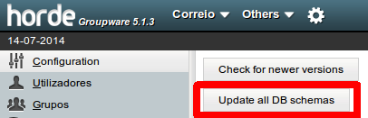 Selecione o respetivo backup das aplicações e restaure-o. 3 Migração Groupware De forma a poder migrar a sua aplicação Horde Groupware, siga, por favor, estes passos: Depois de instalar a IPBrick v6.