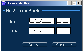 5.14 Configurações Permite configurar o horário de verão, layout e configurar o banco de dados do Gerenciador Inner Rep. 5.14.1 Horário de Verão Esta opção permite configurar a data e hora de início e do fim do horário de verão.