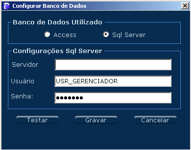 Para uso do banco de dados Access (padrão), não é necessário nenhuma configuração adicional. Automaticamente o banco de dados será o arquivo "Rep.