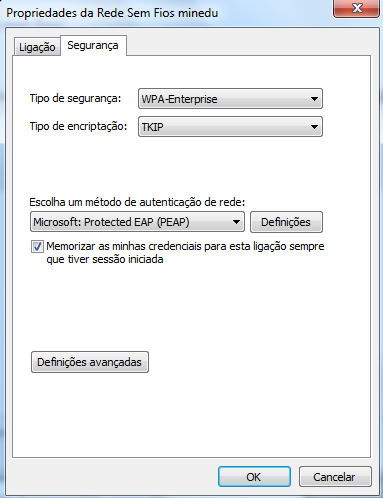 Passo 6 As definições de rede devem ser configuradas da seguinte forma: