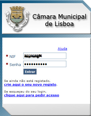 Registo da Candidatura 2º Passo Após a introdução do seu login (NIF e senha)