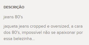 59 Figura 4 - Descrição de um colar da seção de acessórios femininos Fonte: Screenshot do site feito pela autora em 10/05/2015. Disponível em <https://www.enjoei.com.