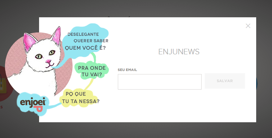 60 Após o visitante navegar pelo site por alguns minutos, aparece uma divertida mensagem (FIG.