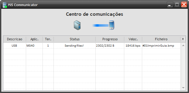 Nota: Se usou o Active Sync ou Windows Mobile Device Center com bluetooth para instalar o software no Terminal e deseja usar o bluetooth para comunicação, deve desligar o COM Port communication no