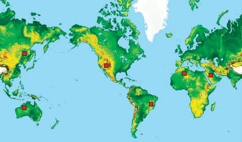16 % of Earth s land (red squares) with 10%-efficient solar panels (courtesy of