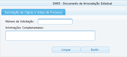 4.11 Solicitação de Cópias e Vistas de Processos Emissão de DARE para fornecimento de cópias extraídas de livros, processos e documentos existentes nas repartições fazendárias.