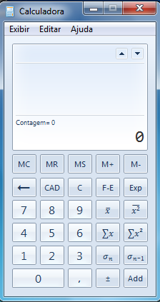 Calculadora Pode ser exibida de quatro