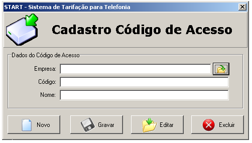 Rota código da rota enviada pelo PABX ( ver no seu respectivo campo no bilhete); Descrição Informativo sobre esta rota; DDD -