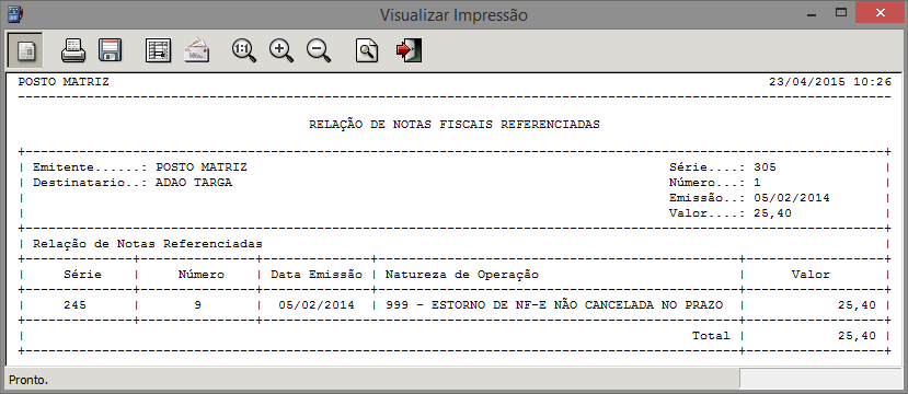 Esta tela possui os filtros: Empresa: informar a empresa; Destinatário: informar o destinatário; Período: informar o período; Série: informar o número de série;