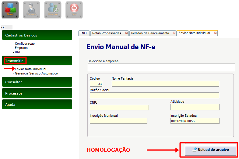 78 18- Enviando Nota Individualmente Em algumas situações a Nota pode não ser importada automaticamente.