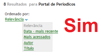 RR2 Ordenação por relevância O MBA permite ordenar