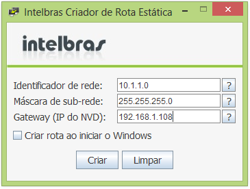 A interface será exibida conforme a Interface Ajutes do NVD 3000-P com os campos pré-configurados.