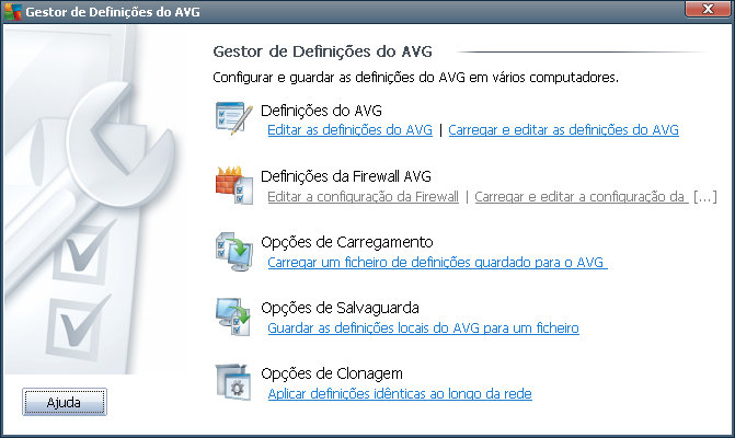 8. Gestor de Definições AVG O Gestor de Definições AVG é uma ferramenta, adequada principalmente para redes mais pequenas, que lhe permite copiar, editar e distribuir a configuração do AVG.