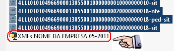 07 Para finalizar é gerado um arquivo compactado no final da lista, somente este arquivo deve ser enviado para o seu contador, cliente, etc.