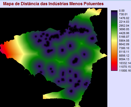 132 Figura 79 Mapa de distância das indústrias mais poluentes (Apêndice B) Figura 80 Shape de localização das indústrias mais poluentes (Apêndice