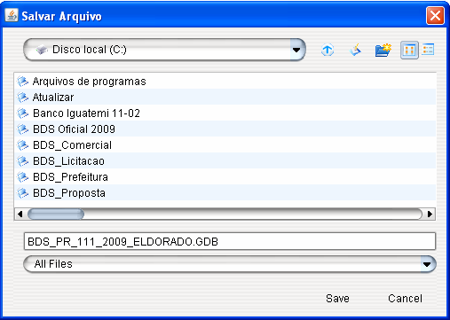 5.12 Verifique os dados do arquivo e clique em SALVAR; 5.13 Agora informe o nome e o local onde deseja salvar o arquivo e clique em SALVAR; 5.