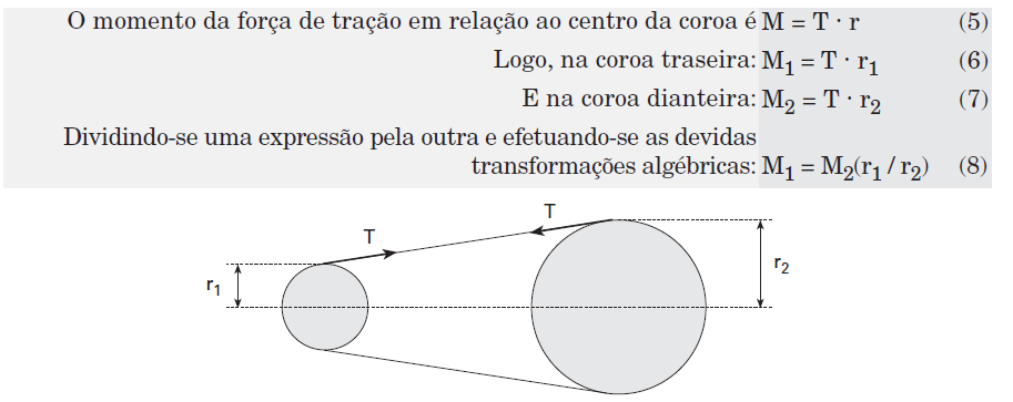 SOLUÇÃO: I) A expressão (4) permite c oncluir que a cada par r2; r1 corresponde uma diferente velocidade angular para a roda traseira.