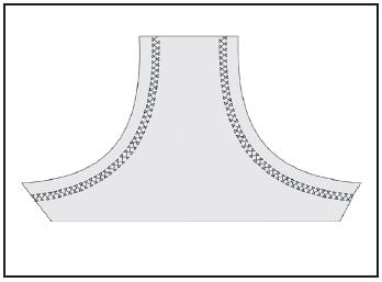 Ponto Caseado Inclinado Excelente para bainhas de toalhas de mesa e colchas, dando um toque de elegância. O ponto também pode ser utilizado em tecidos finos.