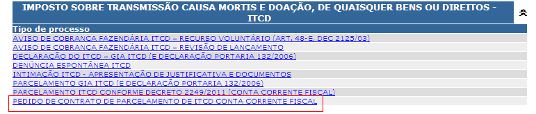 Preencha o campo *código da imagem:, conforme as letras e/ou números que estiverem na figura e localize na lista do ITCD - Imposto sobre