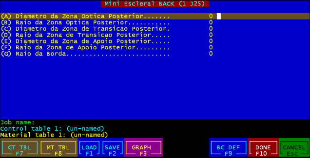 anterior; Espessura central. Estes dados são obtidos através da saída do software de adaptação de lentes.