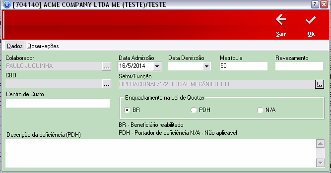 1.3 CORREÇÃO DE INSONSISTÊNCIA As inconsistências surgem quando na Renovação dos Documentos (PPRA/PCMSO), é inserido um novo código da Função/Setor divergente do que consta no cadastro do colaborador.