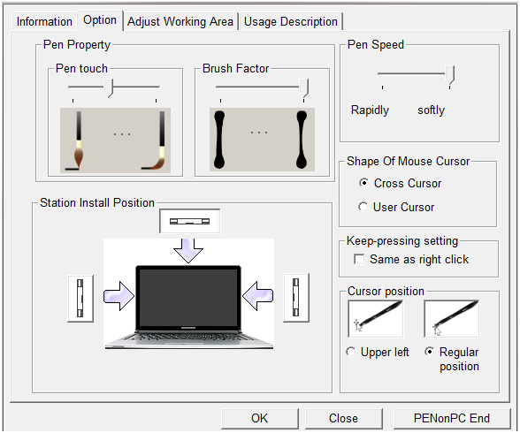(2) < Centralize o receptor ao monitor > Instale o receptor no centro do monitor do laptop Certifique-se que o receptor esteja nivelado, sem inclinações Se as seções da esquerda ou da direita do