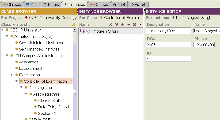 47 Figura 22 - Instâncias de IP University Ontology (Malik et al.